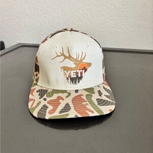 RARE Yeti Camo Sunrise Elk Flat Brim Snapback Cap Hat Adjustable